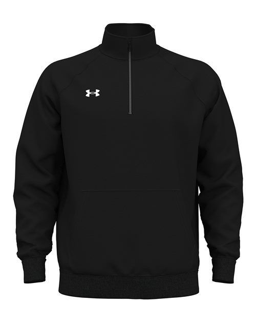 Under Armour Men's Rival Fleece Quarter-Zip Pullover in Black/White