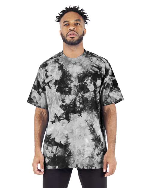 Shaka Wear Unisex Max Heavyweight Tie-Dyed Tee in Black/White