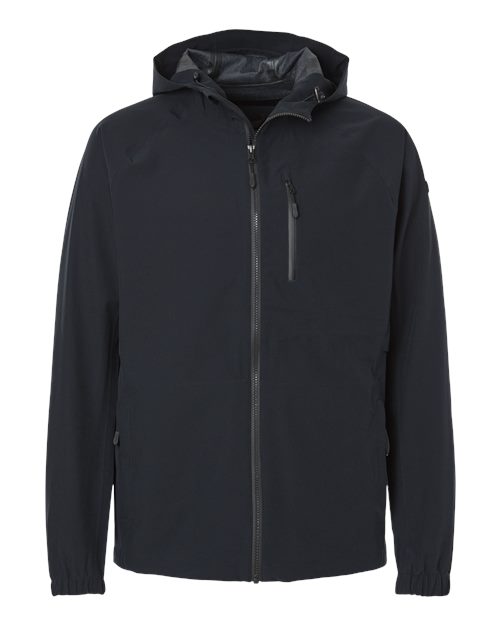 HUK Men's Rover Rain Jacket in Black, front view