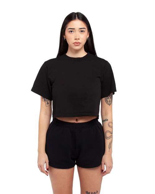 Shaka Wear Women's Garment-Dyed Cropped Tee in Black