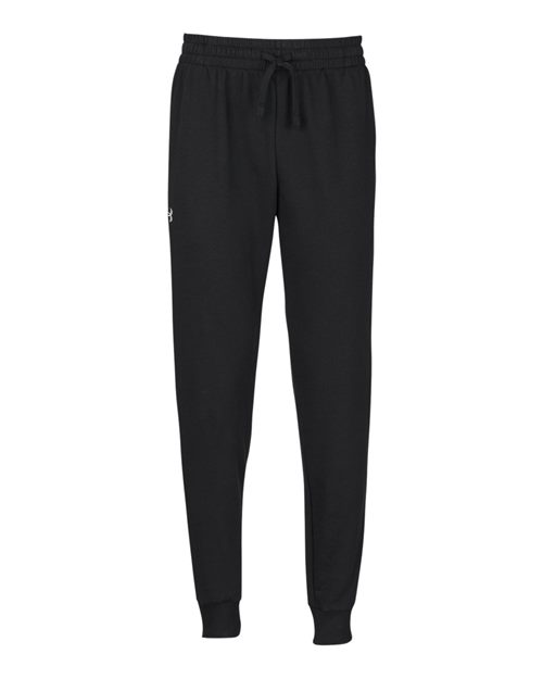 Under Armour Unisex Rival Fleece Joggers in Black/White, front view