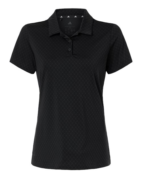 Adidas Women's 4-Way Stretch Printed Polo in Carbon, front view