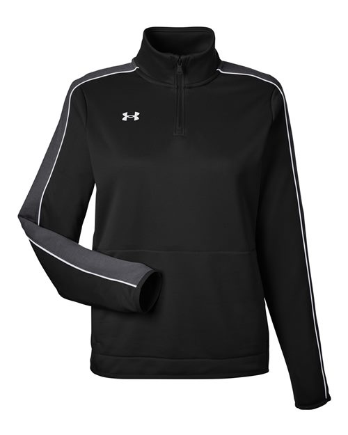 Under Armour Women's Command 2.0 Quarter-Zip Pullover in Black/White