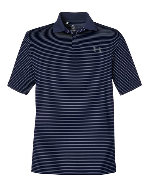 Under Armour Men's 3.0 Striped Perf Polo in Midnight Navy/White
