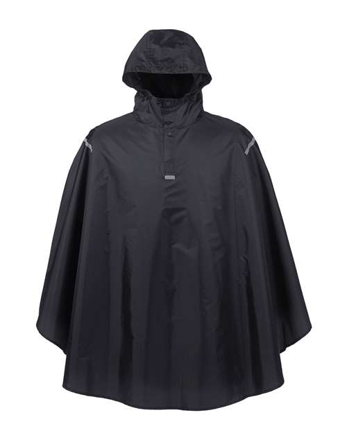 Team 365 Unisex Zone Protect Packable Poncho in Black