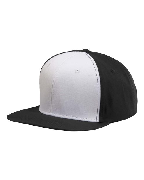 Big Accessories Flat Bill Cap in Black/White
