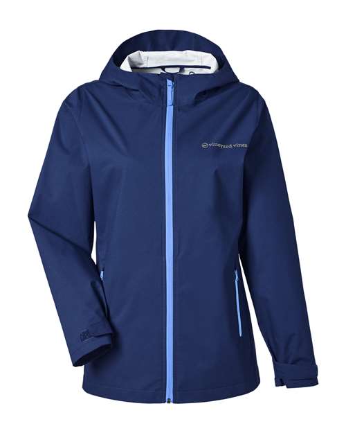 vineyard vines Women's Rain Shell Jacket in Deep Bay