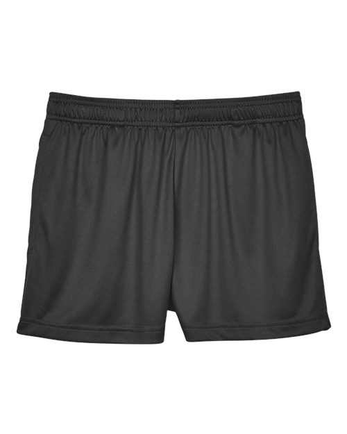Team 365 Women's Zone Performance Shorts in Black, front view