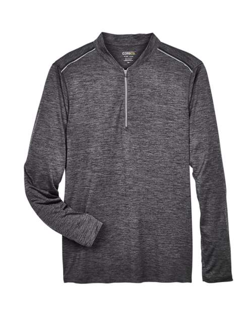 CORE365 Men's Kinetic Performance Quarter-Zip Pullover in Carbon/Black, front view