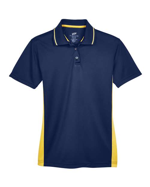 UltraClub Women's Cool & Dry Sport Two-Tone Polo in Navy/Gold