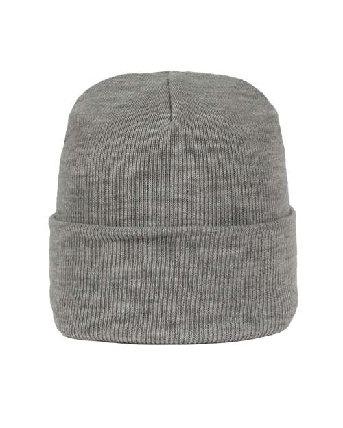 Outdoor Cap Knit Beanie in Light Heather Grey, front view