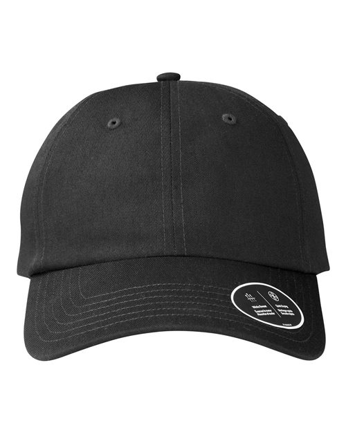Under Armour Team Chino Cap in Black/Black/White, front view