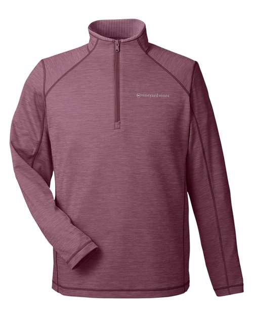 vineyard vines Men's Sankaty Quarter-Zip Pullover in Collegiate Burgundy, front view
