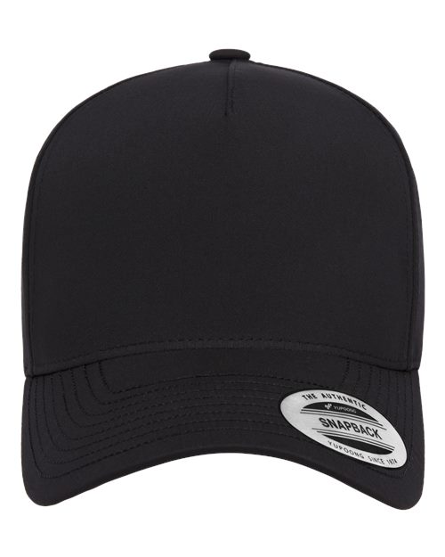 YP Classics Five-Panel Snapback with Perforated Cap in Black
