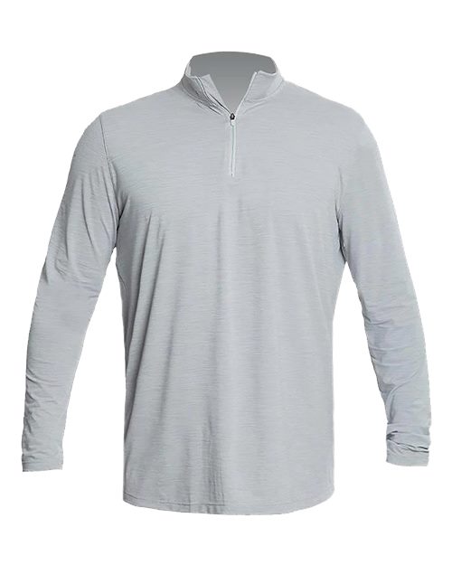 ANETIK Men's Low Pro Quarter-Zip Pullover in Alloy Heathered, front view