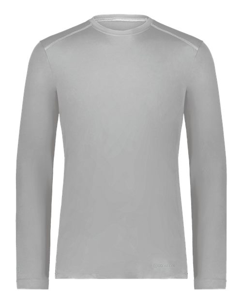 Holloway Unisex Essential Long Sleeve T-Shirt Powered By Coolcore in Athletic Grey, front view