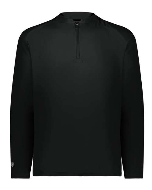 Holloway Men's Clubhouse Quarter-Zip Pullover in Black/Black