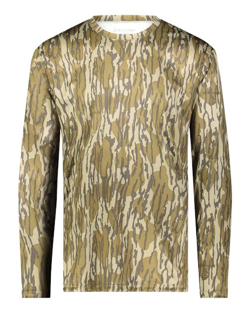 Holloway Men's Mossy Oak Momentum Long Sleeve T-Shirt in Original Bottomland, front view