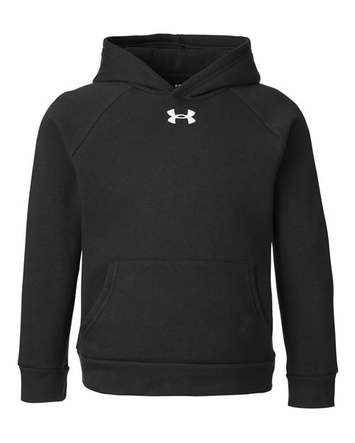 Under Armour Youth Rival Fleece Hooded Sweatshirt in Black/White