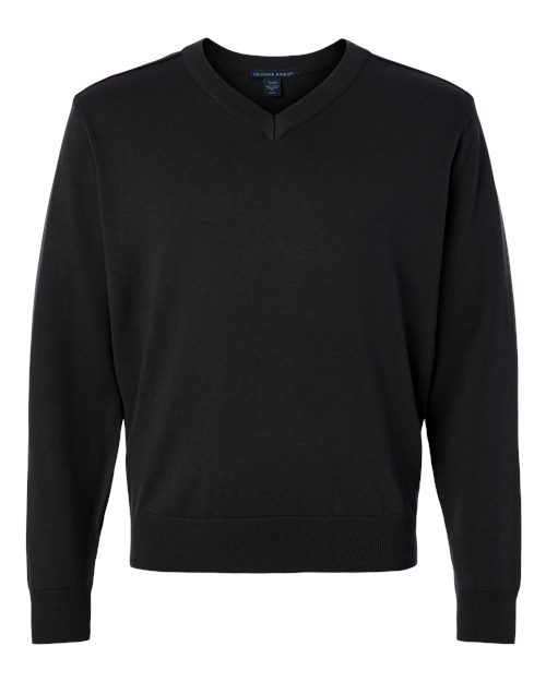 Devon & Jones Men's New Classics V-Neck Sweater in Black