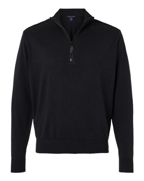 Devon & Jones Men's New Classics Quarter-Zip Sweater in Black