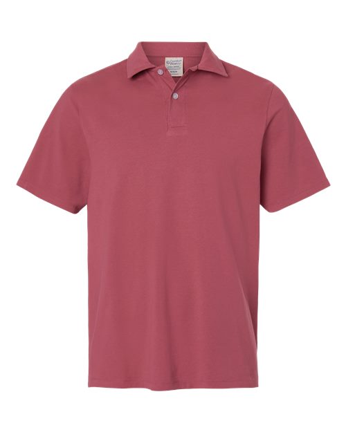 ComfortWash by Hanes Men's Garment-Dyed Jersey Polo in Crimson Fall