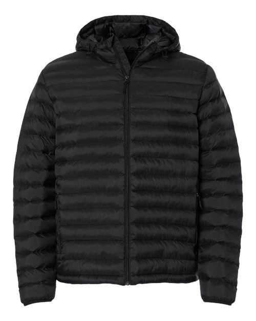 Weatherproof Men's Lightweight Poly-filled Hooded Puffer Jacket in Black