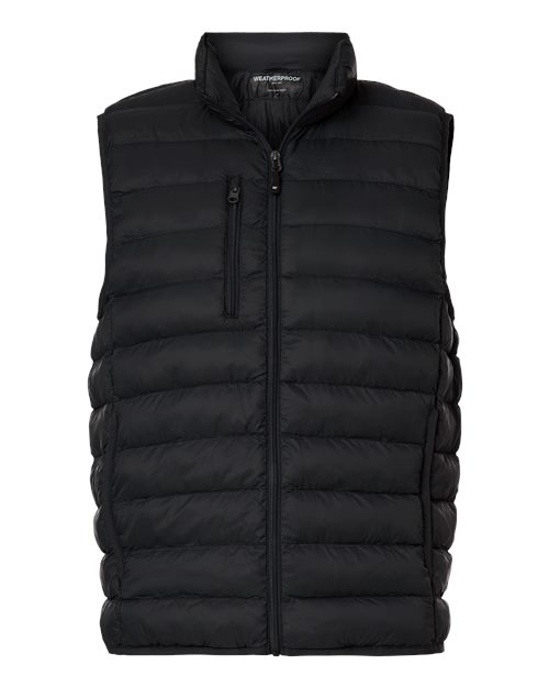 Weatherproof Men's Lightweight Poly-filled Packable Vest in Black, front view