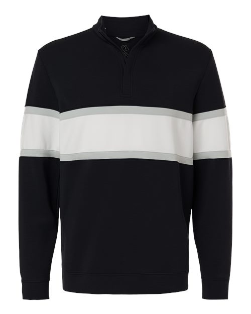 Swannies Men's Owen Quarter-Zip Colorblock Pullover in Black/White