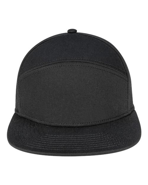 Pukka Tradesman Hybrid Six-Panel Cap in Black, front view