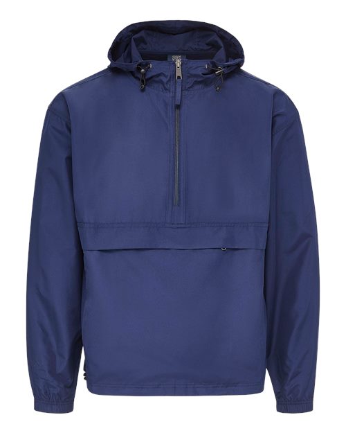 MV Sport Men's Pioneer Packable Wind Breaker Jacket in Athletic Navy, front view
