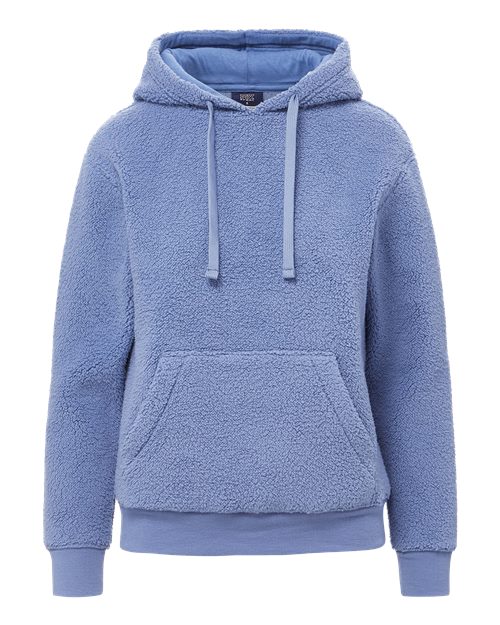 MV Sport Women's Starla Sherpa Hooded Pullover in Blue Iris, front view