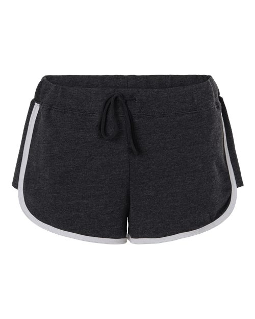 Boxercraft Women's French Terry Shorts in Charcoal Heather/White