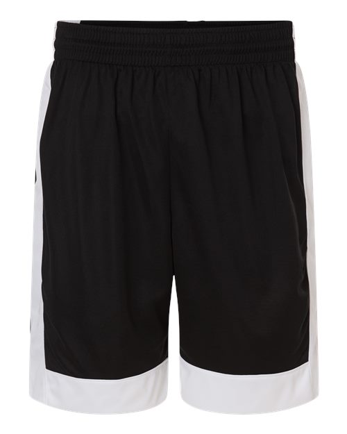 Augusta Sportswear Unisex Match-Up Basketball Shorts in Black/White, front view