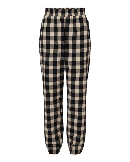 Boxercraft Unisex Flannel Joggers in Black/Ecru Buffalo Plaid