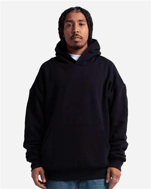 Shaka Wear Unisex Garment-Dyed Double Layer Reversible Hoodie Sweatshirt in Black
