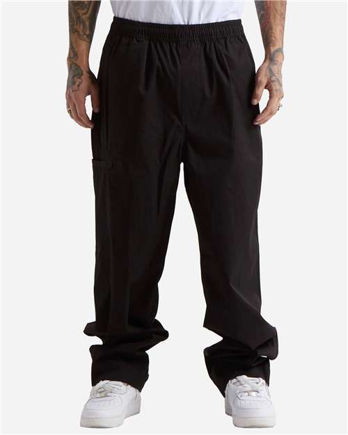 Shaka Wear Shaka Wear Unisex Lounge Pants with Custom Logo Embroidery in Black, front view on model