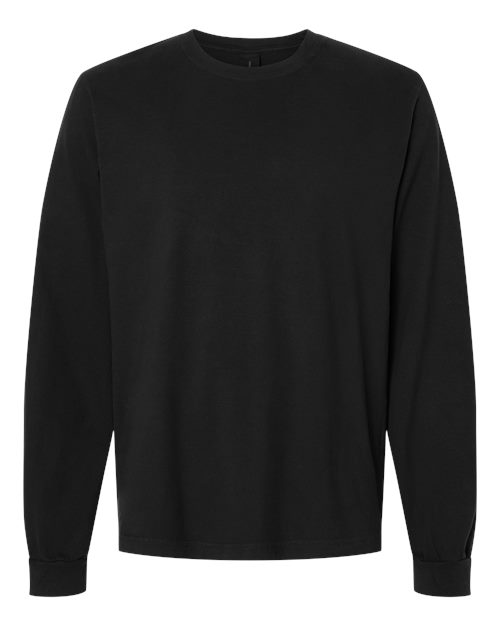 BELLA + CANVAS Unisex Heavyweight Garment-Dyed Long Sleeve Tee in Black