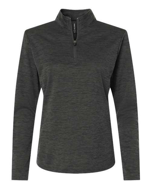 AllPro Women's Pro-Lock Performance Mélange Quarter-Zip Pullover in Black Melange