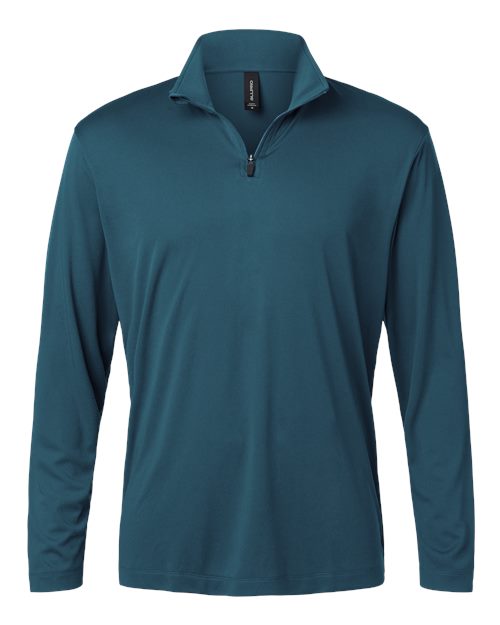 AllPro Men's Pro-Lock Performance Quarter-Zip Pullover in Atlantic Blue, front view