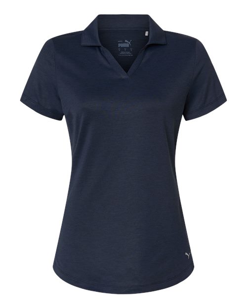 Puma Golf Womens Icon Heather Polo in Deep Navy Heather