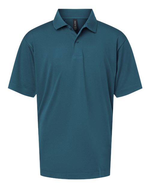 AllPro Youth Pro-Lock Performance Polo in Atlantic Blue, front view