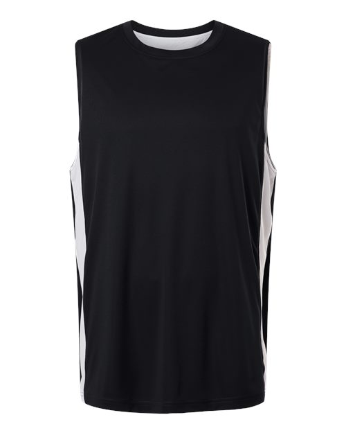 Team 365 Reversible Jersey in Black/White, front view
