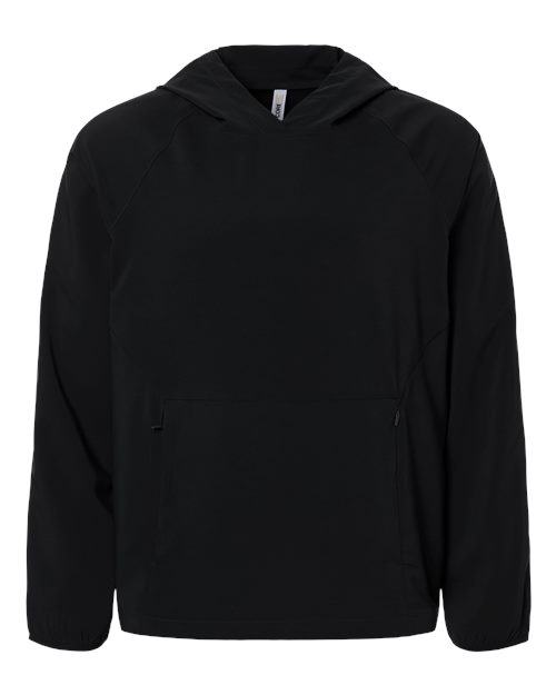 CORE365 Men's UltraUVP Shoreline Long Sleeve Hooded Pullover in Black, front view