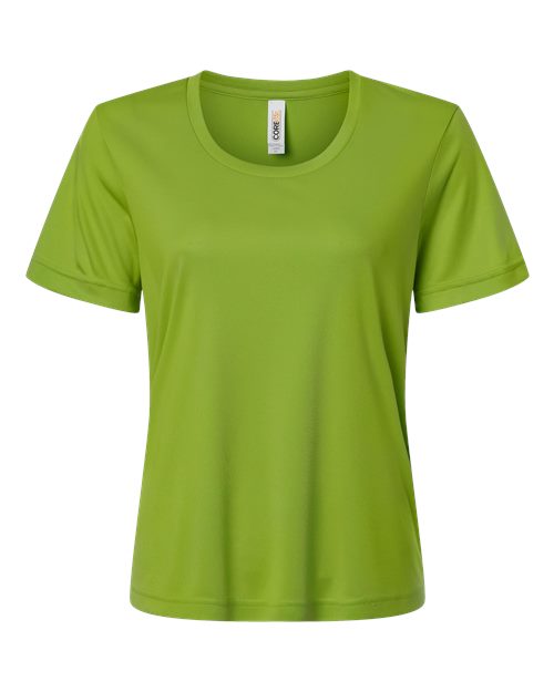 CORE365 Women's Capital Performance T-Shirt in Acid Green, front view