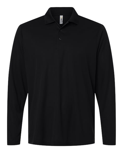 CORE365 Men's Nova Performance Long Sleeve Pique Polo in Black