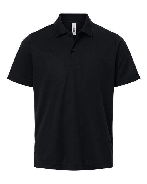 CORE365 Youth Nova Performance Pique Polo in Black