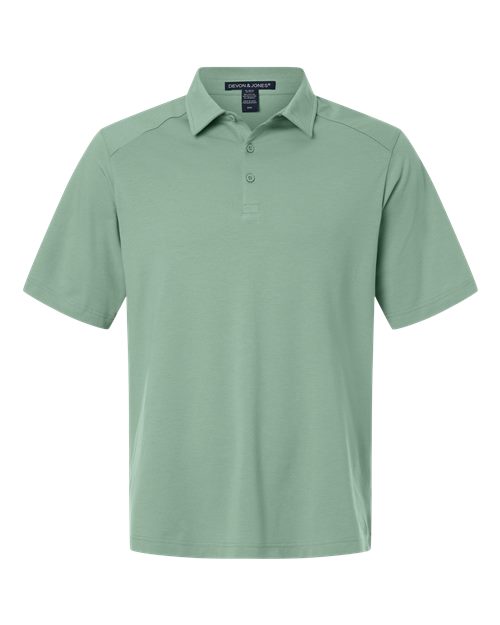 Devon & Jones Men's Seaton Pebble Textured Polo in Balsam Green