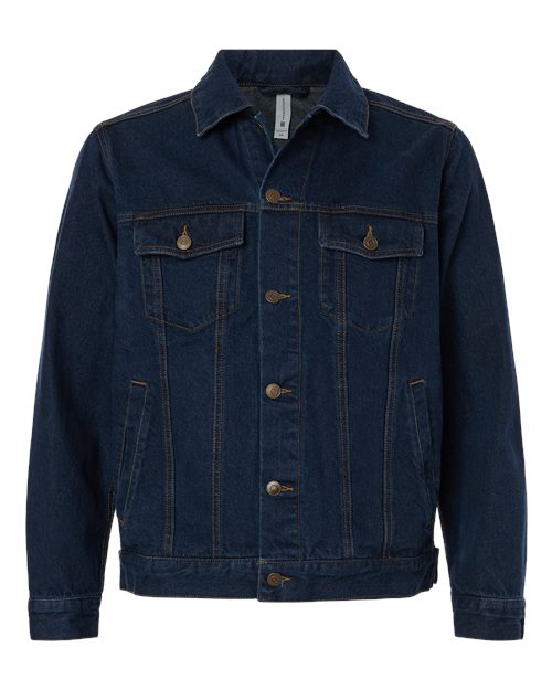 Harriton Unisex Cooper Denim Jacket in Dark Denim, front view