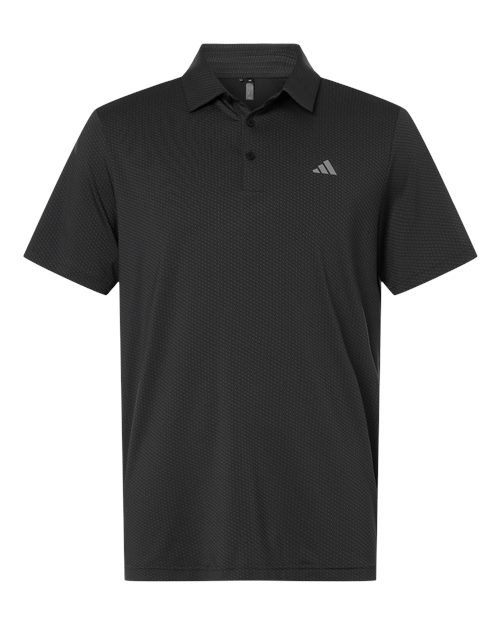 Adidas Men's Performance Textured Polo in Carbon/Black, front view